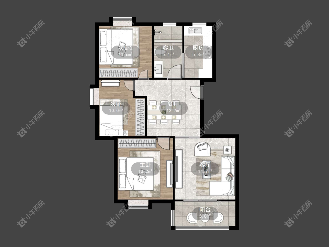 镇江城市绿洲在售二手房源户型图_小牛看房