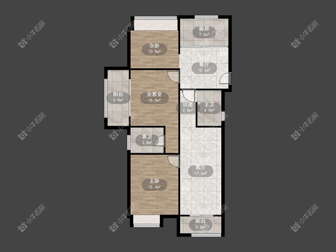 镇江华都幸福里在售二手房源户型图_小牛看房