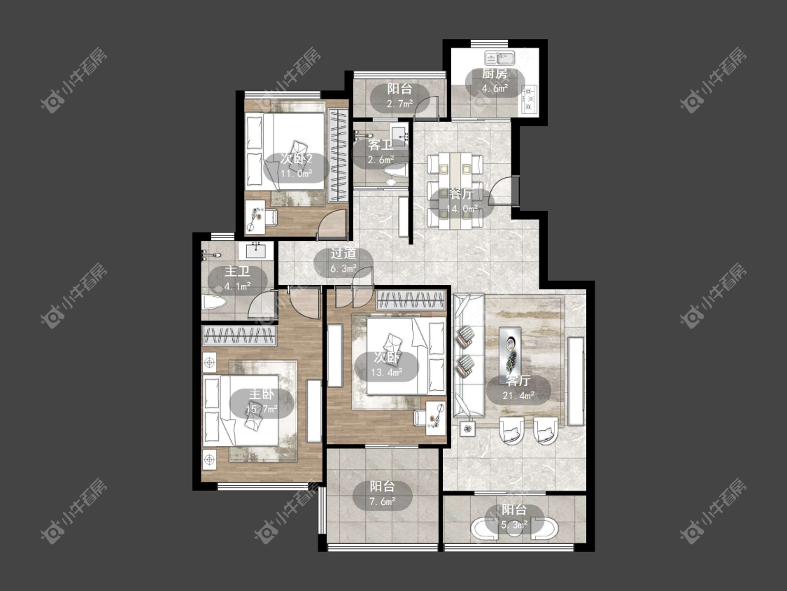 镇江华都锦城在售二手房源户型图_小牛看房