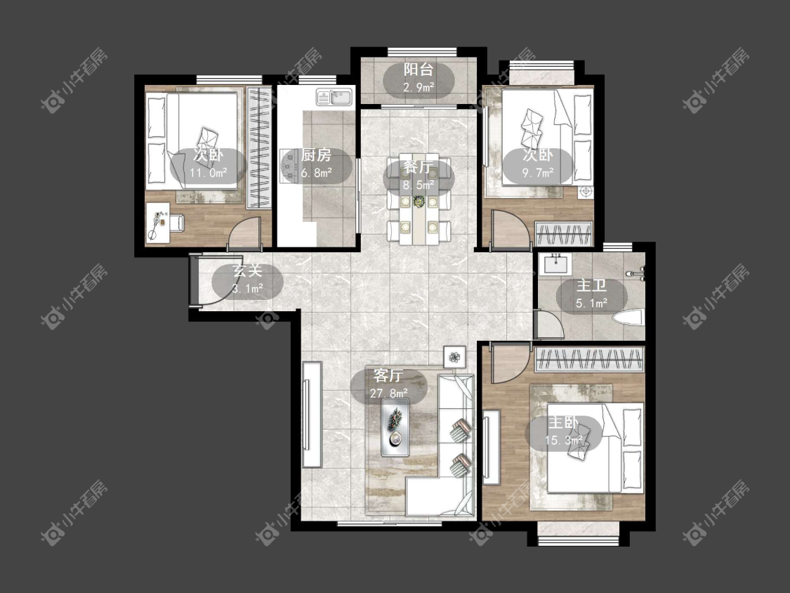 镇江天悦名城在售二手房源户型图_小牛看房