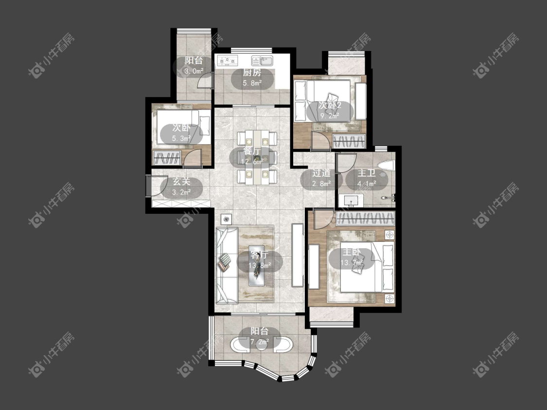 镇江碧桂园在售二手房源户型图_小牛看房