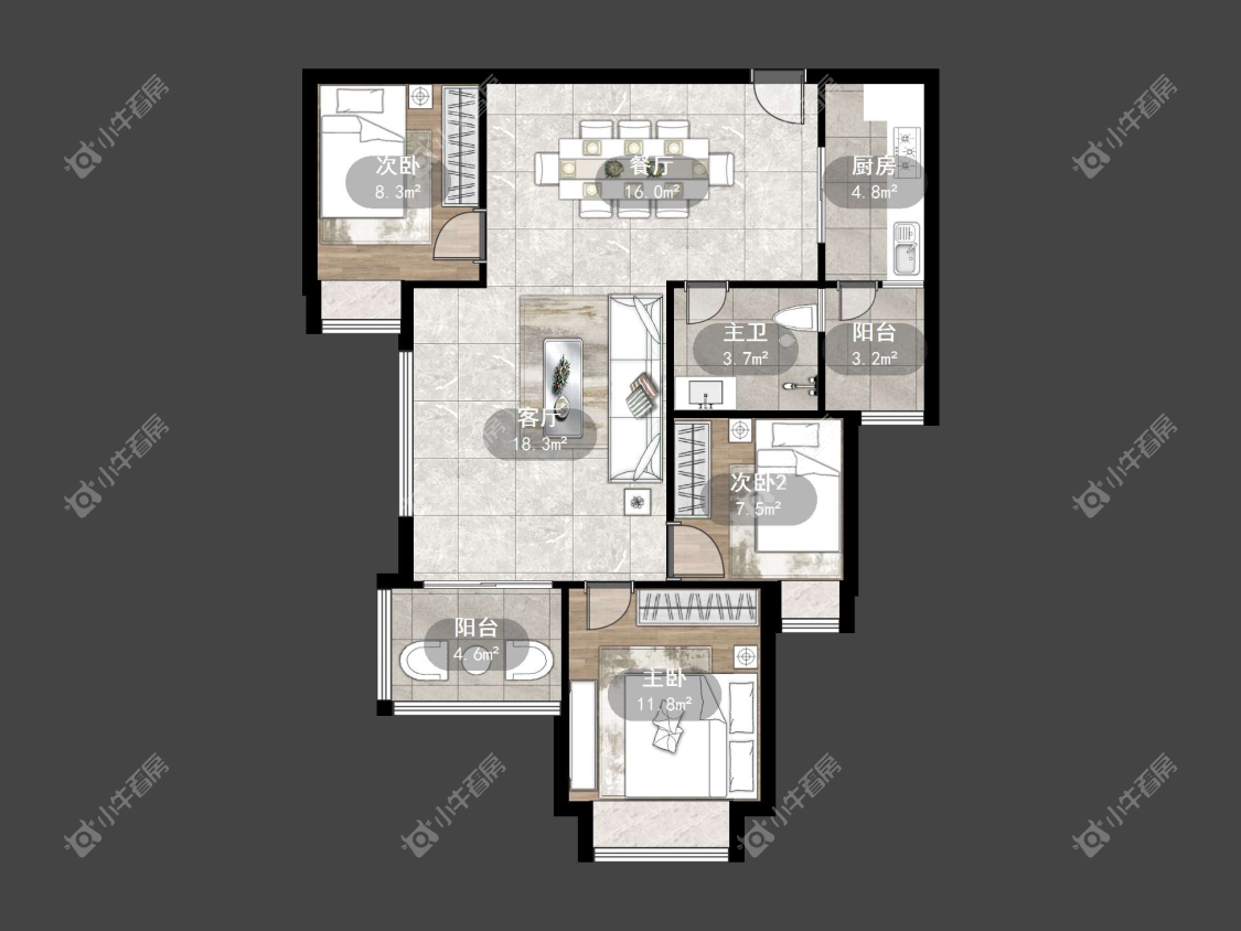 镇江恒大名都二三期在售二手房源室内图_小牛看房
