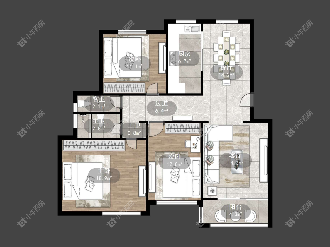 镇江佳景天城在售二手房源户型图_小牛看房