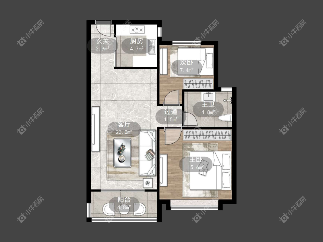 镇江恒大城在售二手房源户型图_小牛看房