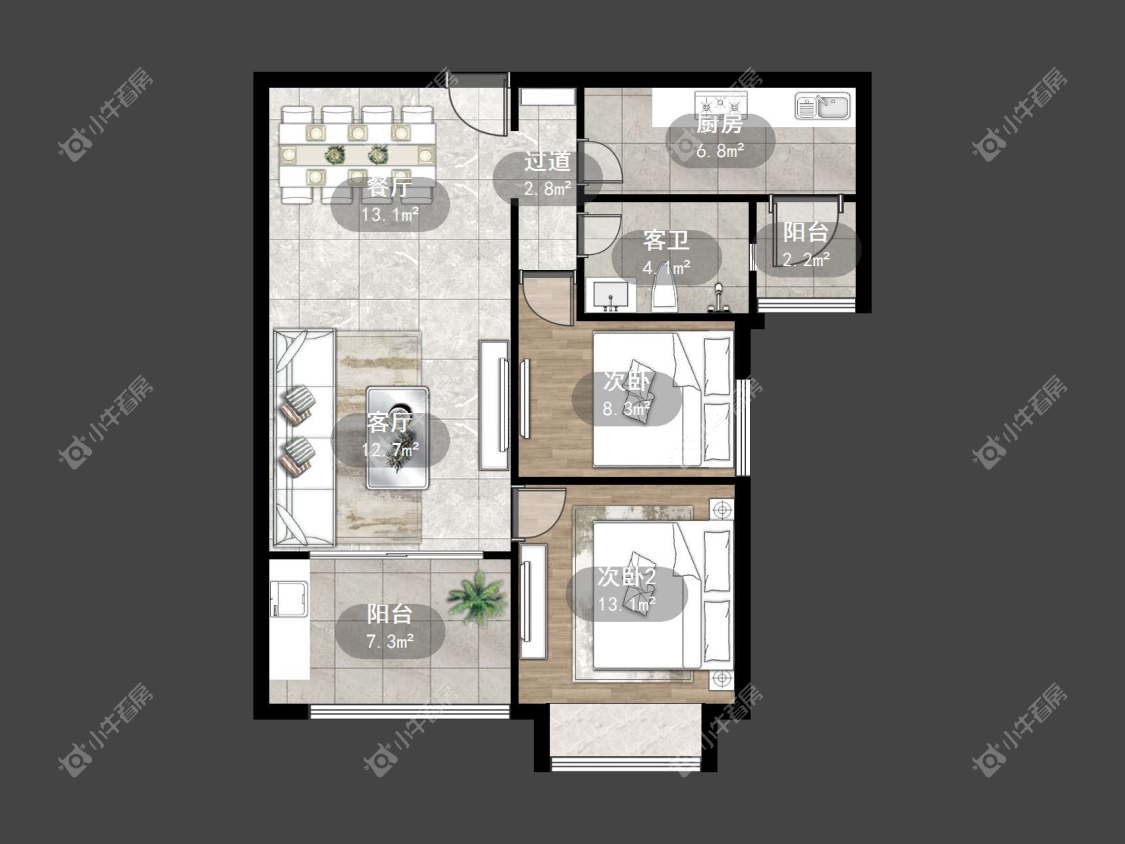 镇江恒大名都二三期在售二手房源户型图_小牛看房