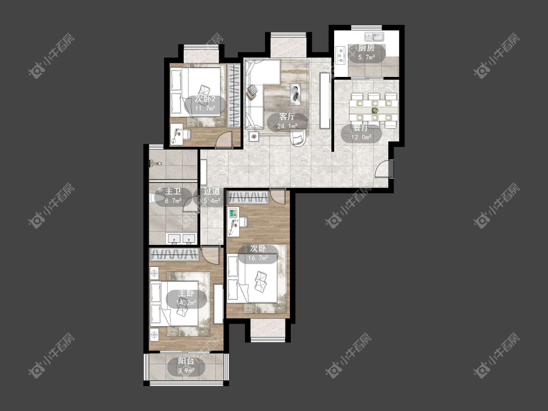 镇江城市绿洲在售二手房源户型图_小牛看房