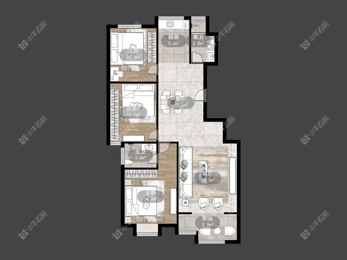 镇江锦轩华庭在售二手房源户型图_小牛看房