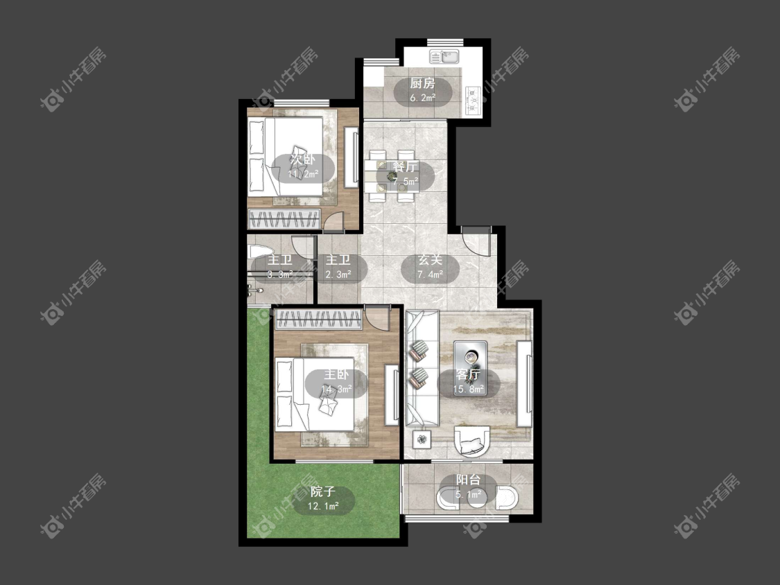 镇江世纪豪都在售二手房源户型图_小牛看房