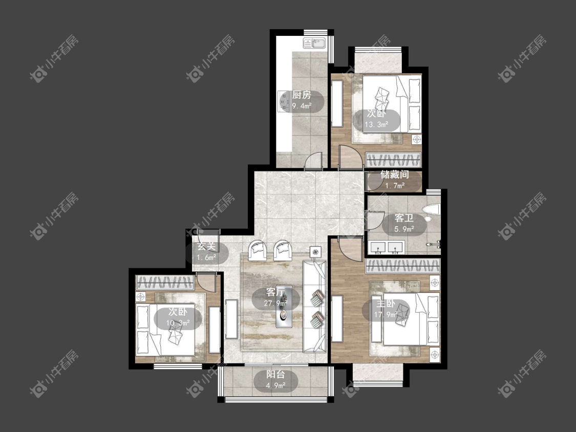 镇江练湖新城在售二手房源户型图_小牛看房