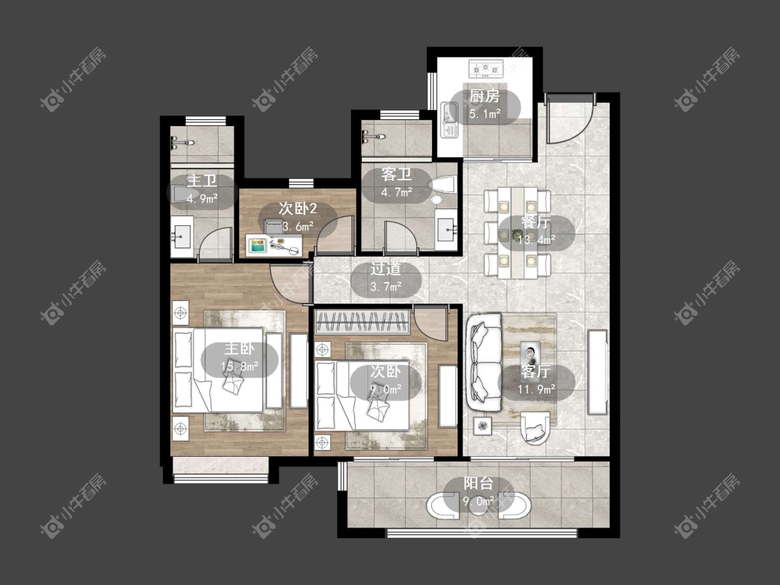 镇江金茂国际社区在售二手房源户型图_小牛看房