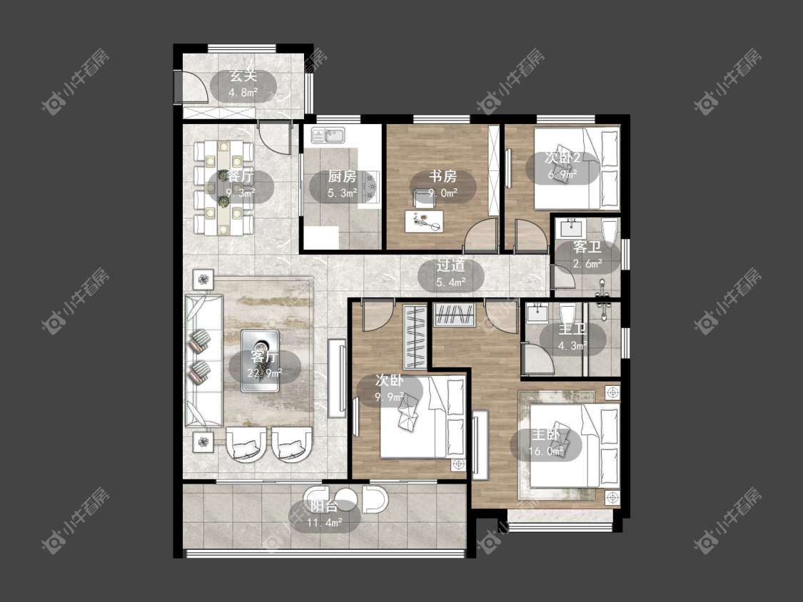 镇江中南熙悦城中南二期在售二手房源户型图_小牛看房