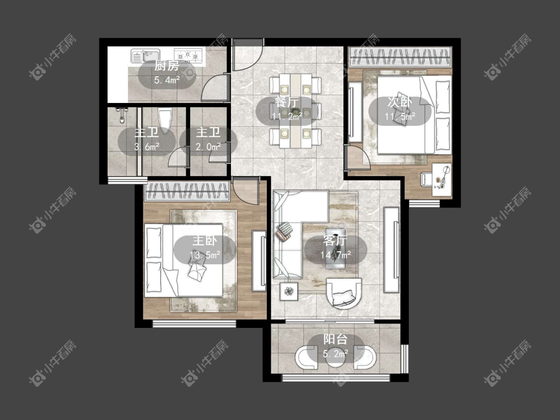 镇江粤港臻园在售二手房源户型图_小牛看房