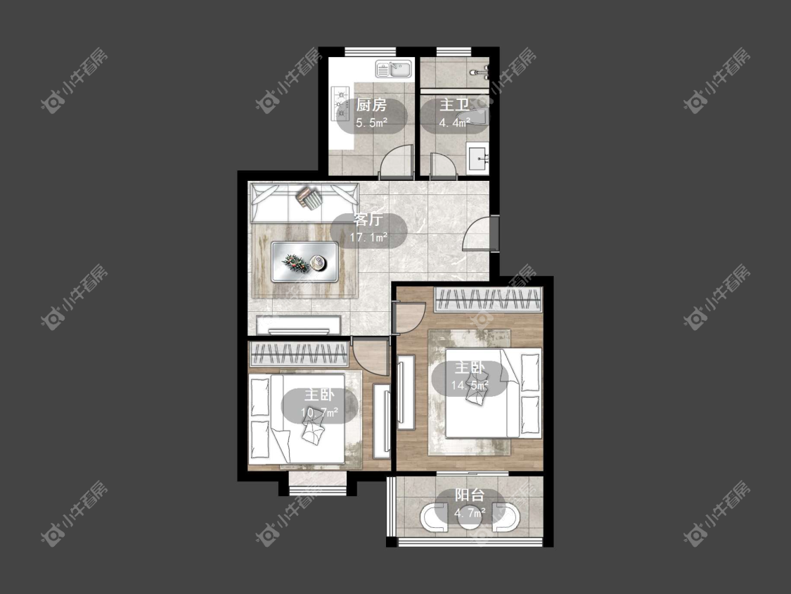 镇江迈村新城在售二手房源户型图_小牛看房