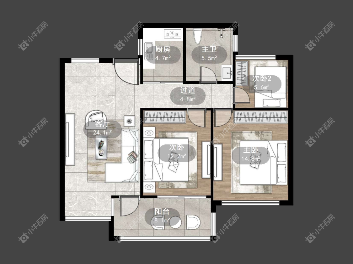 镇江紫竹园在售二手房源户型图_小牛看房