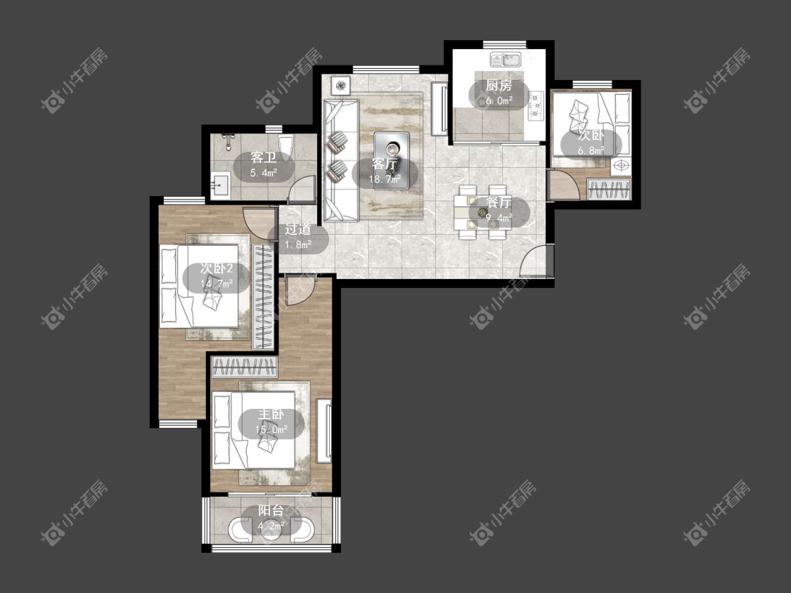 镇江东南新城在售二手房源户型图_小牛看房
