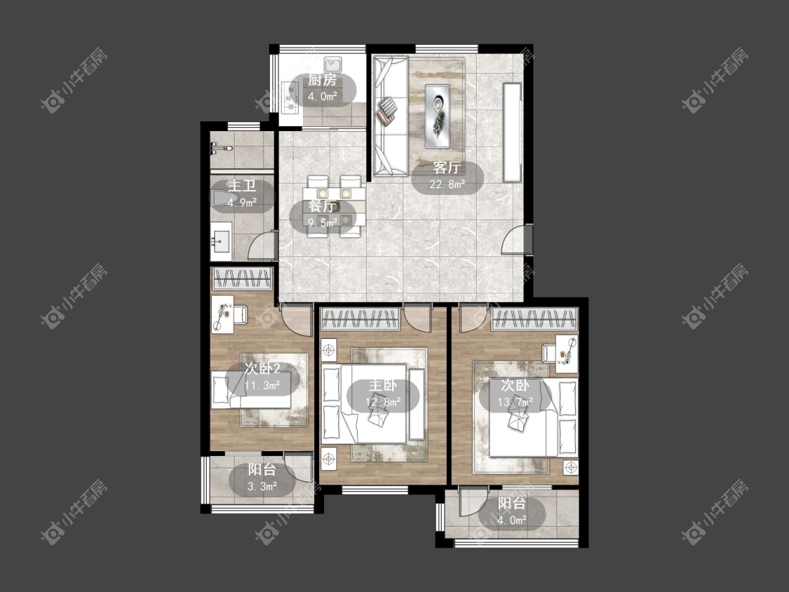 镇江丹桂园北区在售二手房源户型图_小牛看房