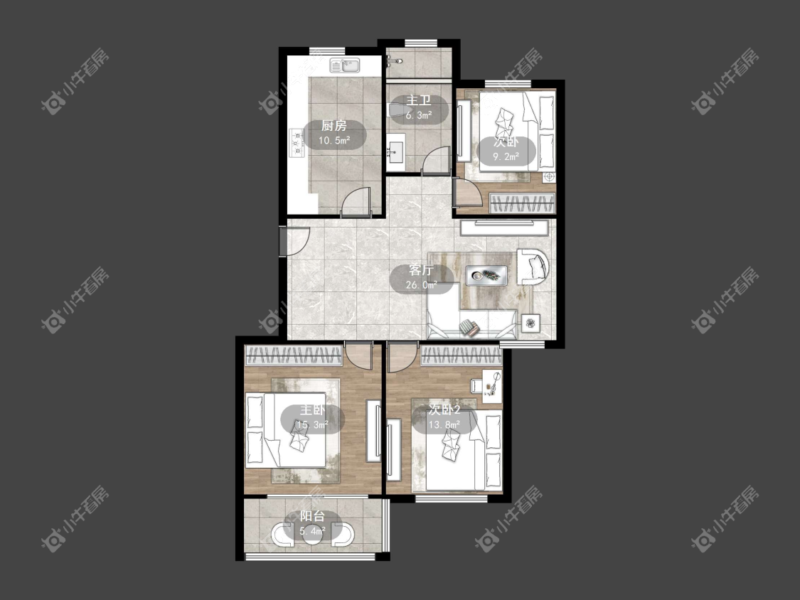 镇江华南园中园在售二手房源户型图_小牛看房