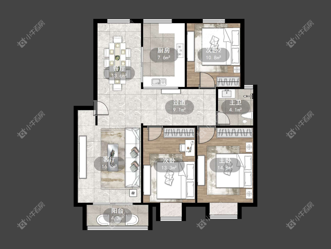 镇江锦尚名都在售二手房源户型图_小牛看房