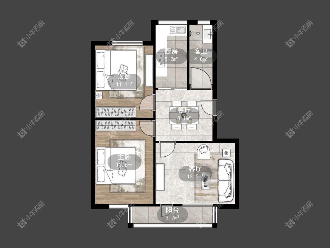 镇江荆林中学教工楼在售二手房源户型图_小牛看房
