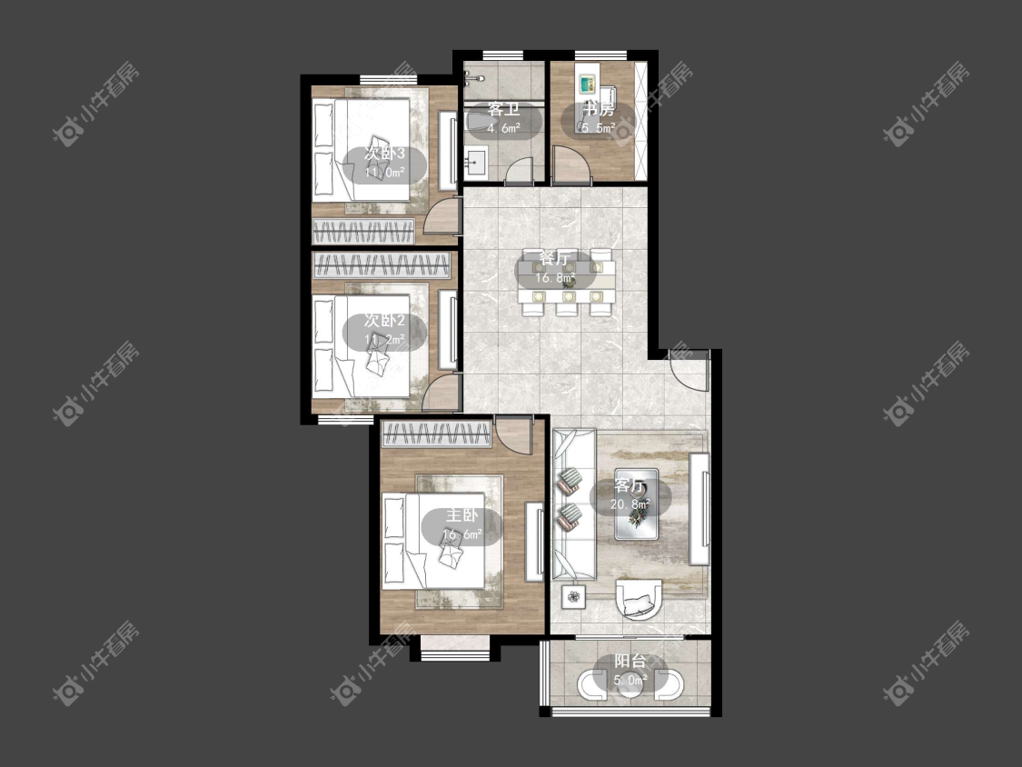 镇江天福花园在售二手房源户型图_小牛看房