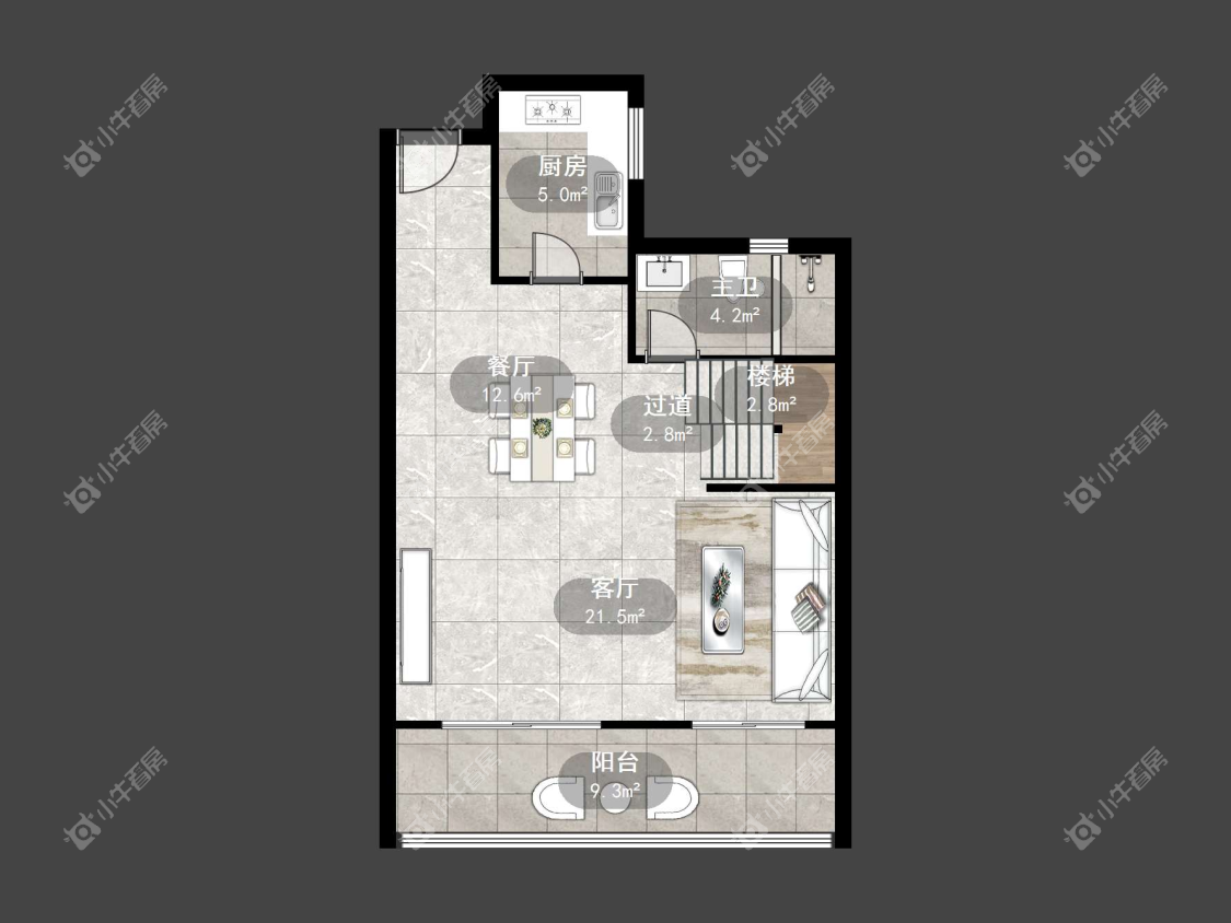 镇江融创华南映在售二手房源户型图_小牛看房