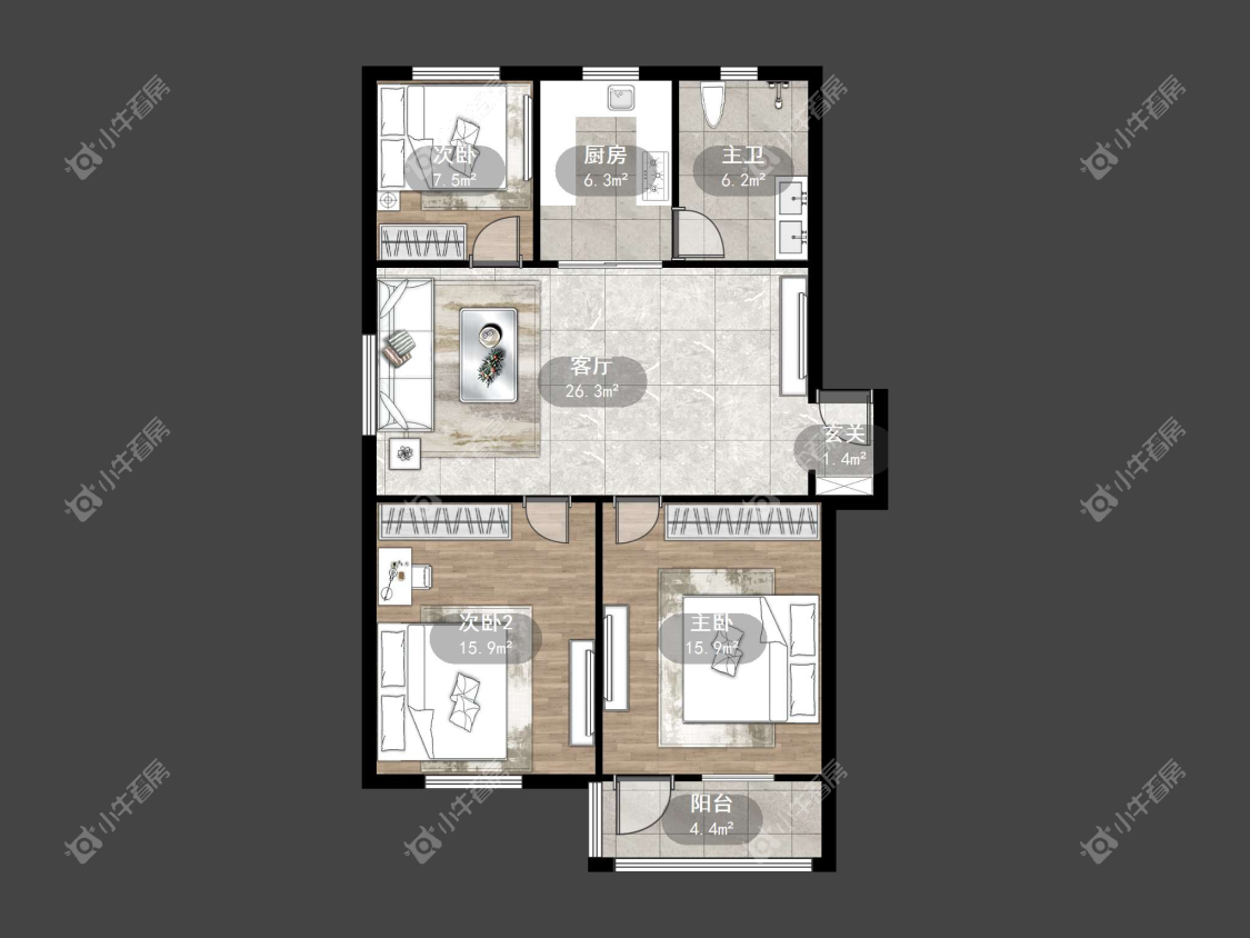 镇江曲园小区在售二手房源户型图_小牛看房