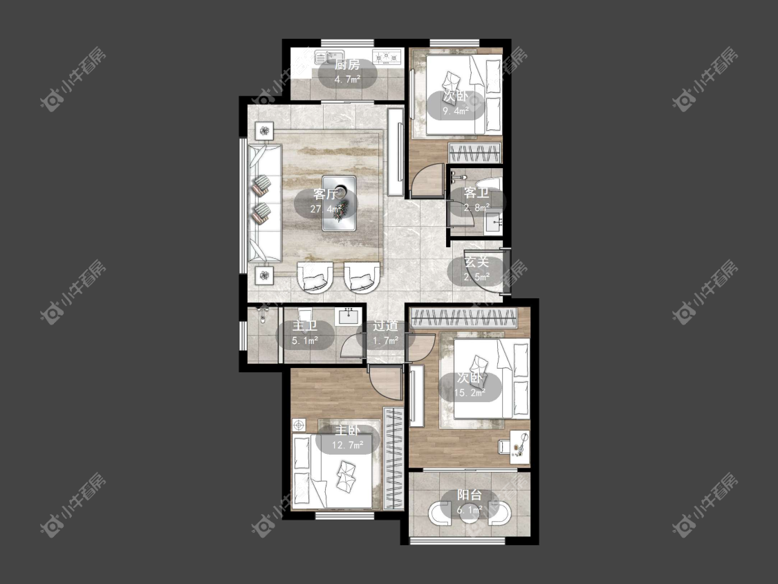 镇江天怡文华里在售二手房源户型图_小牛看房