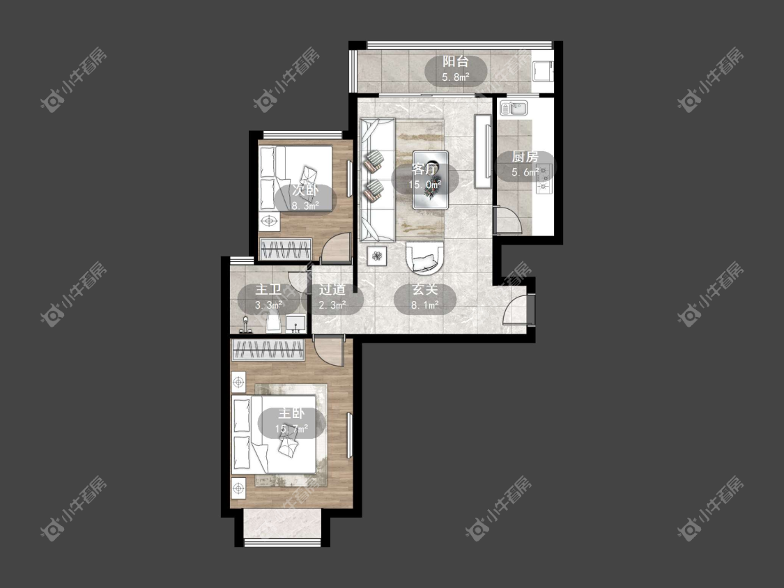 镇江恒大名都二三期在售二手房源户型图_小牛看房
