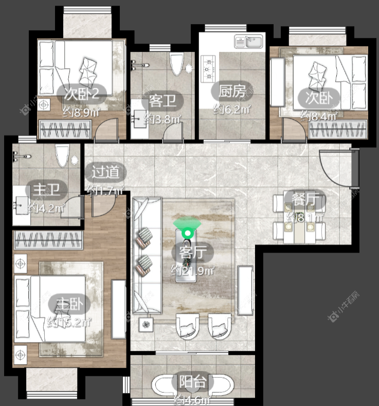 镇江众悦华城在售二手房源户型图_小牛看房