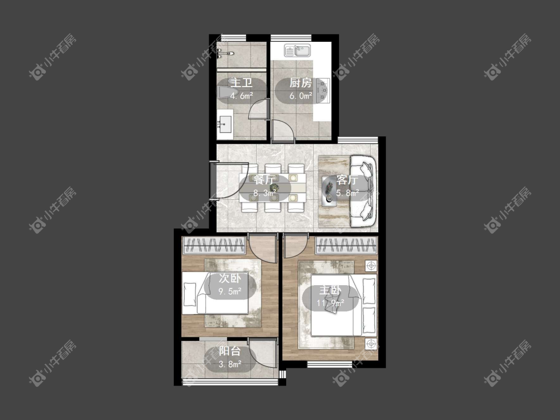 镇江华南新村在售二手房源户型图_小牛看房
