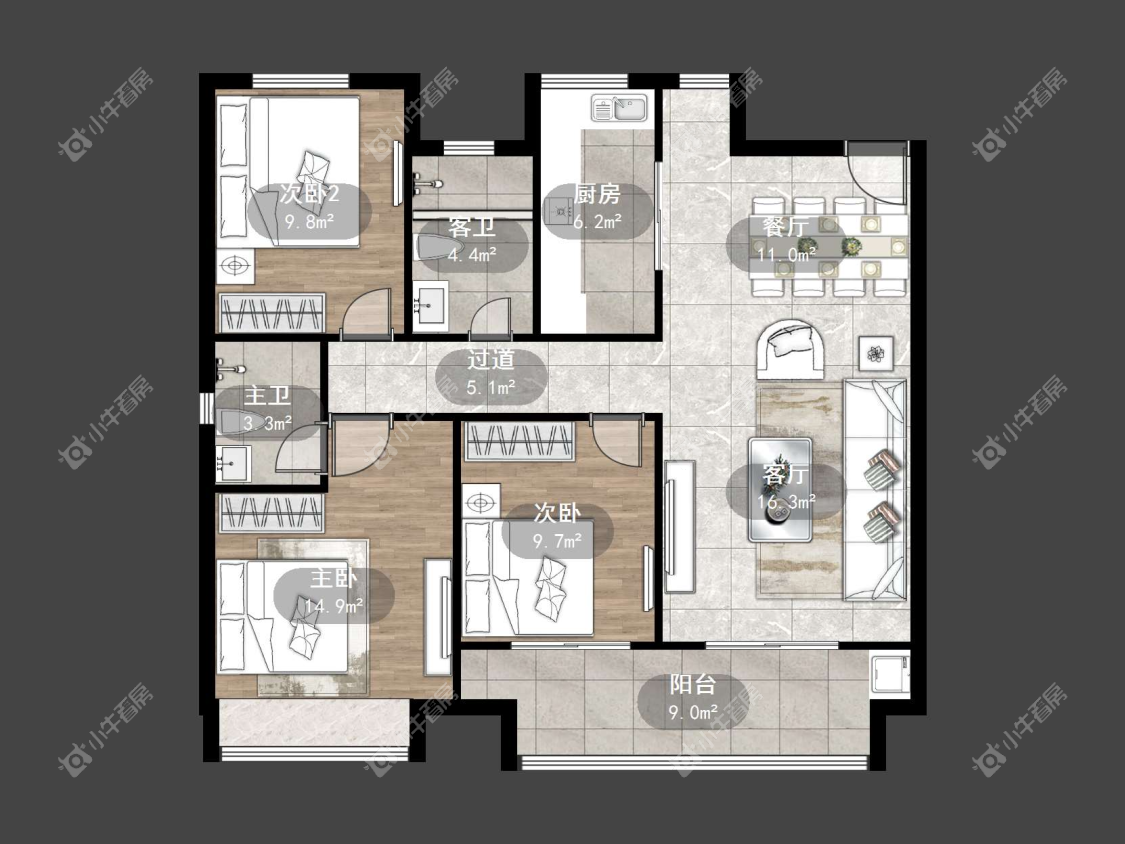 镇江中海时代都会在售二手房源户型图_小牛看房