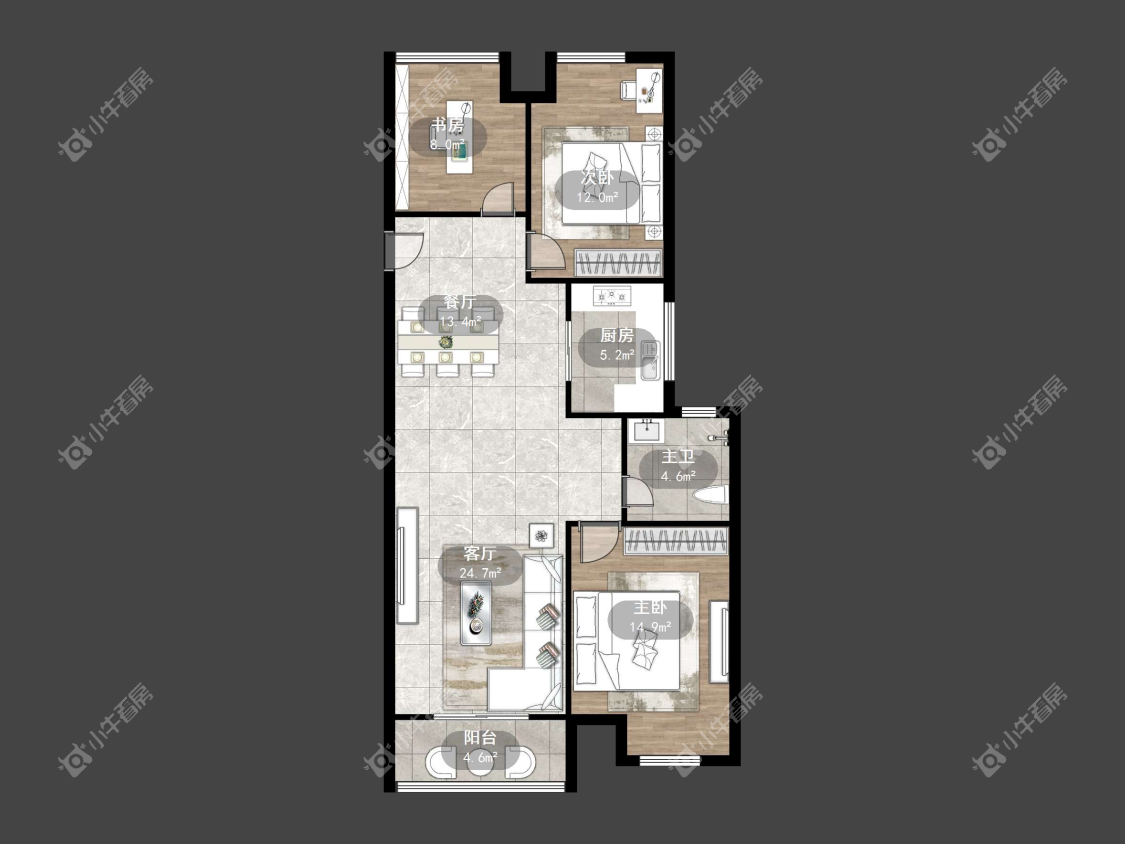 镇江华都幸福里在售二手房源户型图_小牛看房