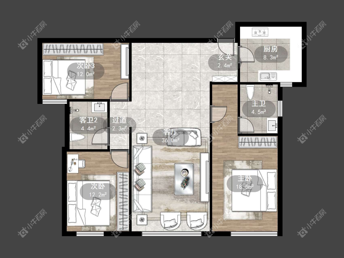 镇江吾悦华府（丹阳）在售二手房源户型图_小牛看房