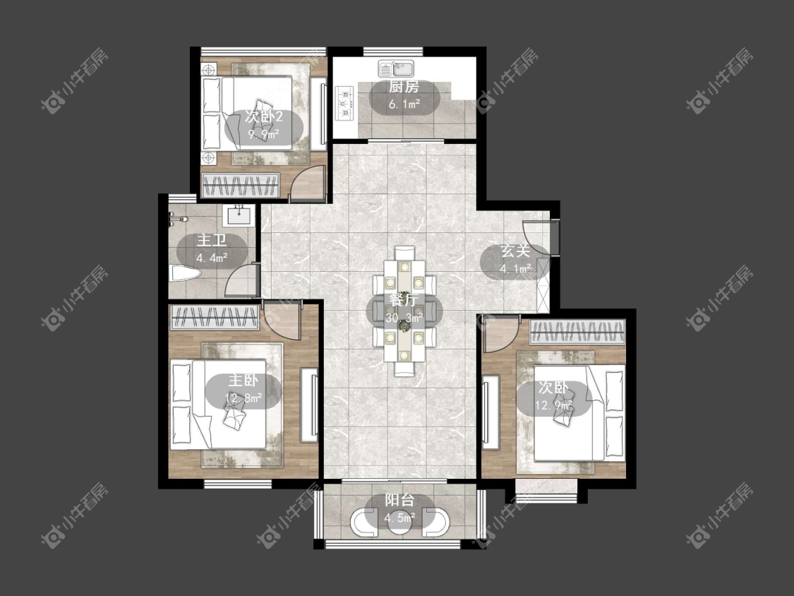 镇江锦尚名都在售二手房源户型图_小牛看房