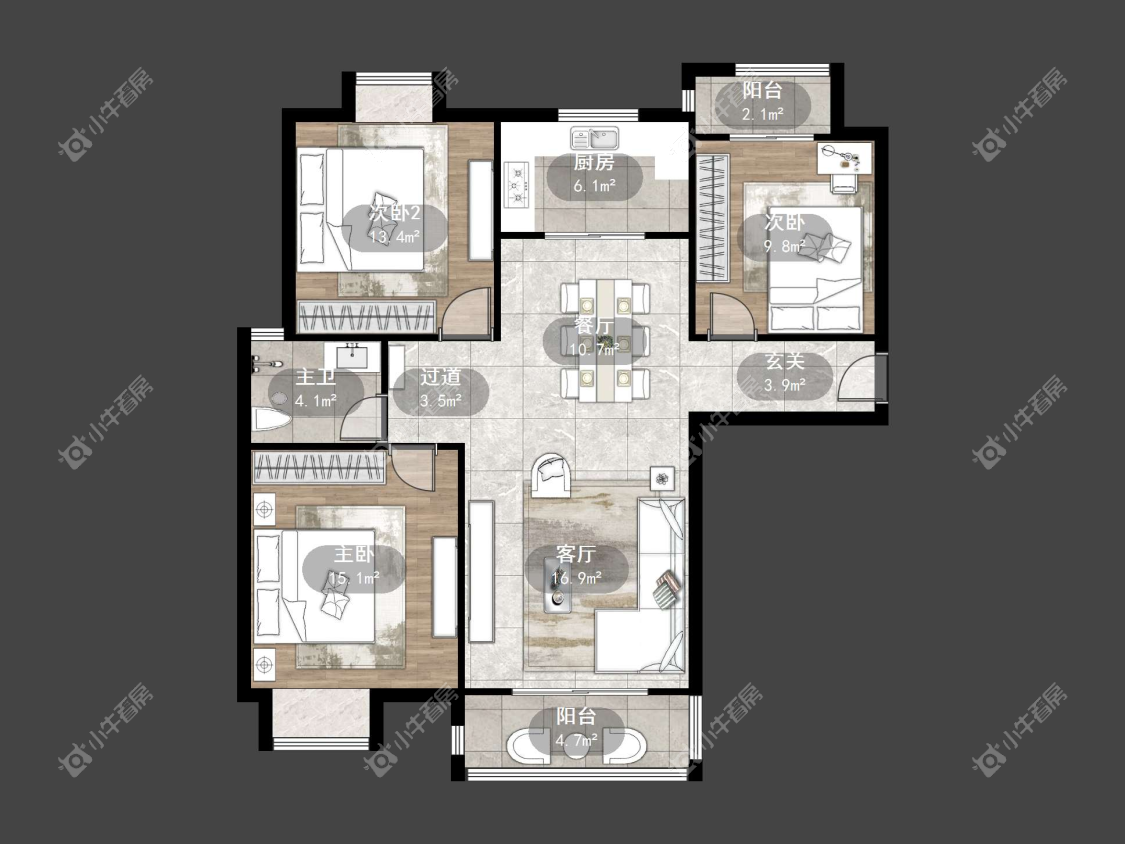 镇江汇金天地在售二手房源户型图_小牛看房