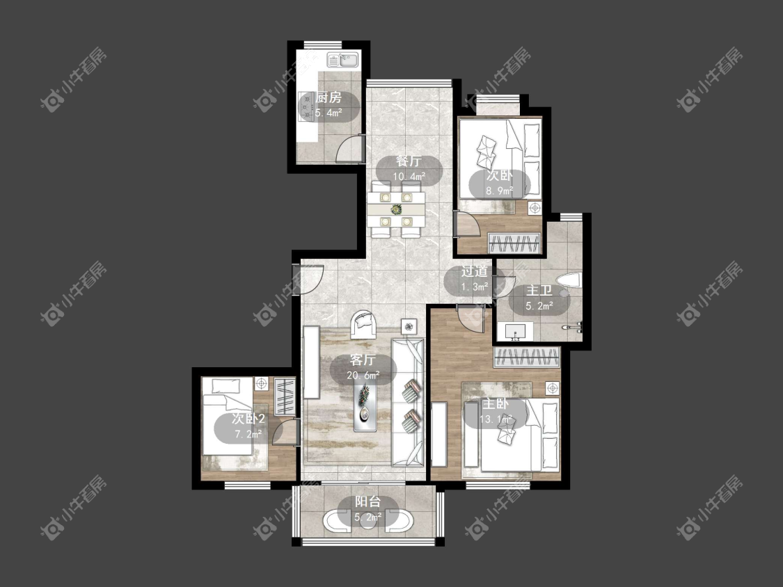 镇江金色家园在售二手房源户型图_小牛看房