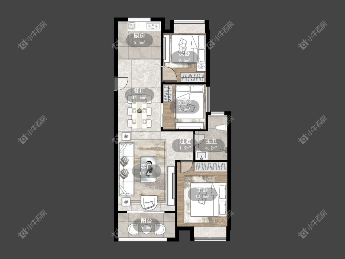 镇江华都幸福里在售二手房源户型图_小牛看房