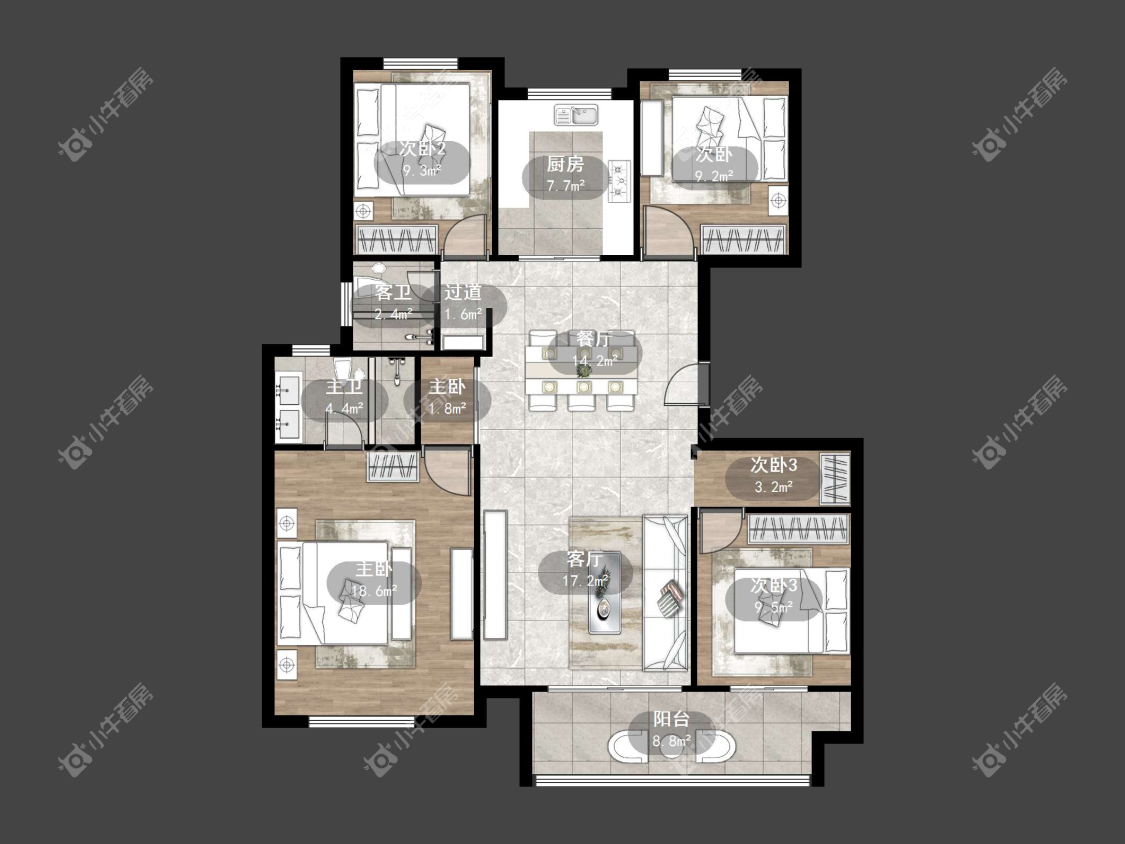 镇江中南熙悦城中南二期在售二手房源户型图_小牛看房