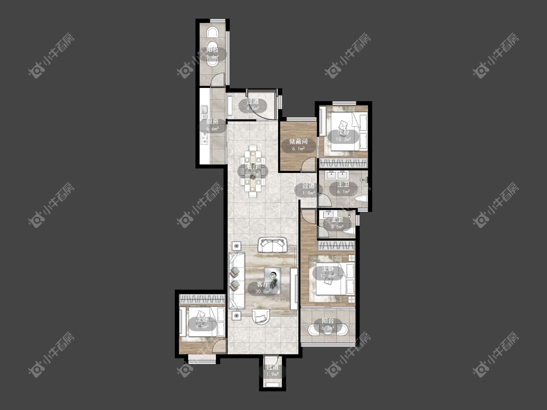 镇江恒大名都二三期在售二手房源户型图_小牛看房