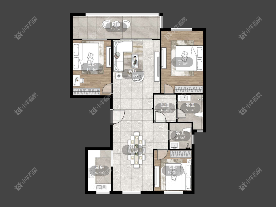 镇江珑蟠里在售二手房源户型图_小牛看房