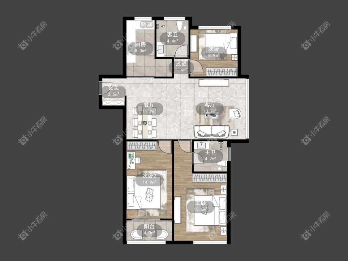 镇江翡翠林天峰（天福花园）在售二手房源户型图_小牛看房