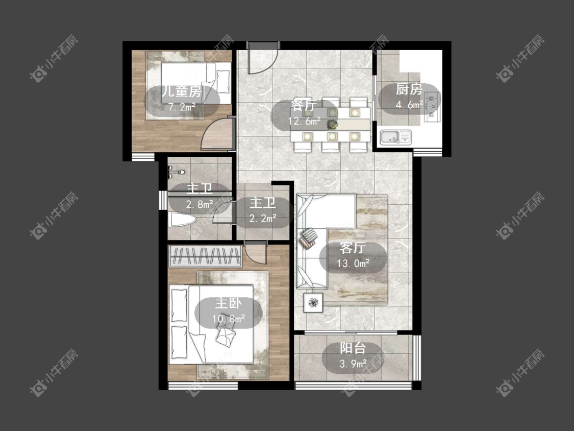 镇江城市绿洲在售二手房源户型图_小牛看房