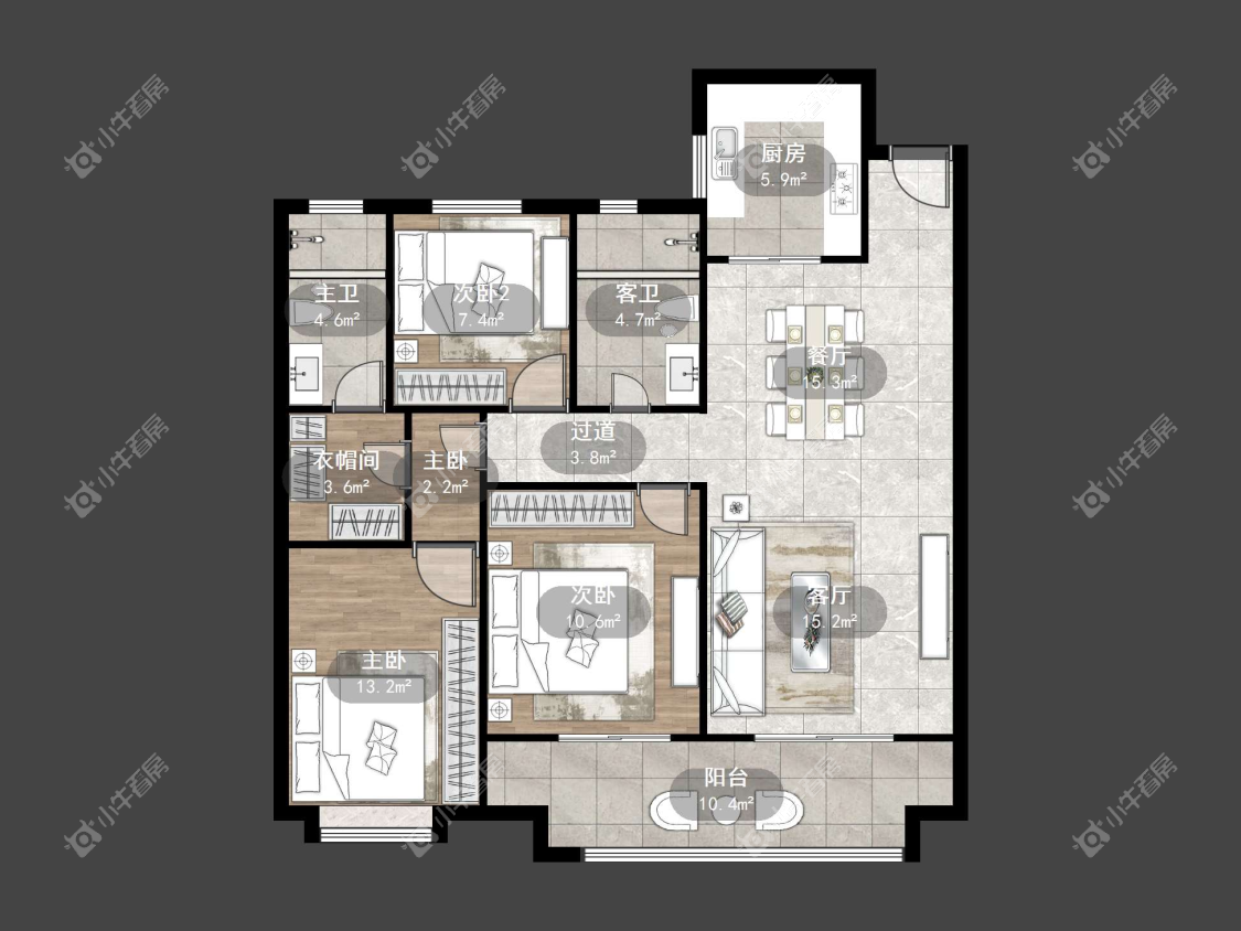 镇江信达香堤国际在售二手房源户型图_小牛看房