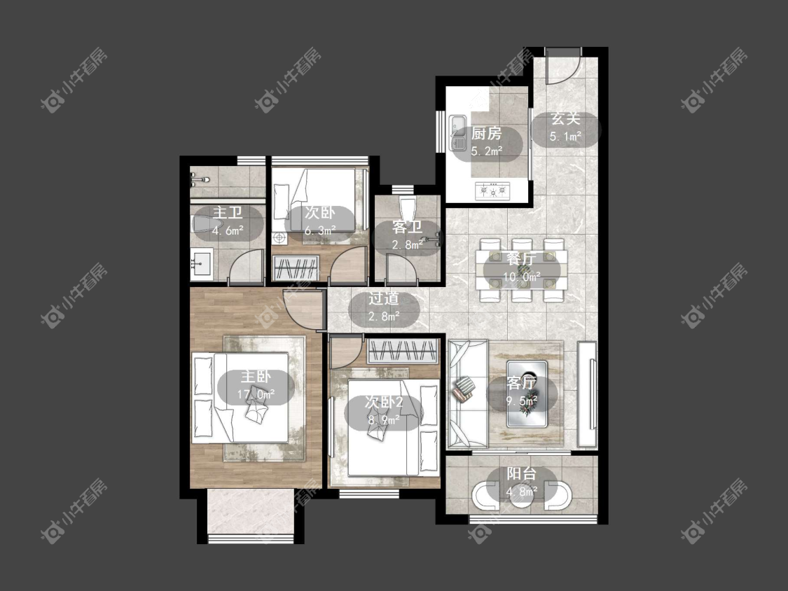 镇江华都锦城在售二手房源户型图_小牛看房