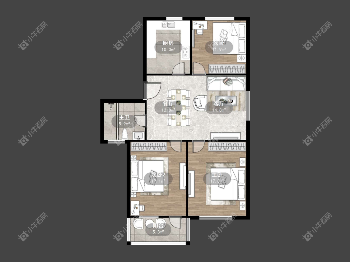 镇江水云东村在售二手房源户型图_小牛看房