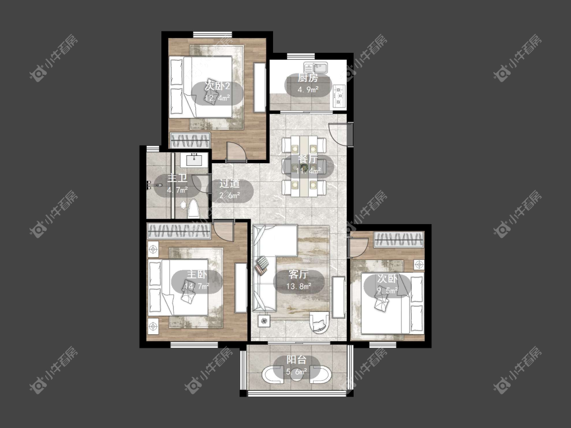 镇江滨河凤凰城在售二手房源户型图_小牛看房