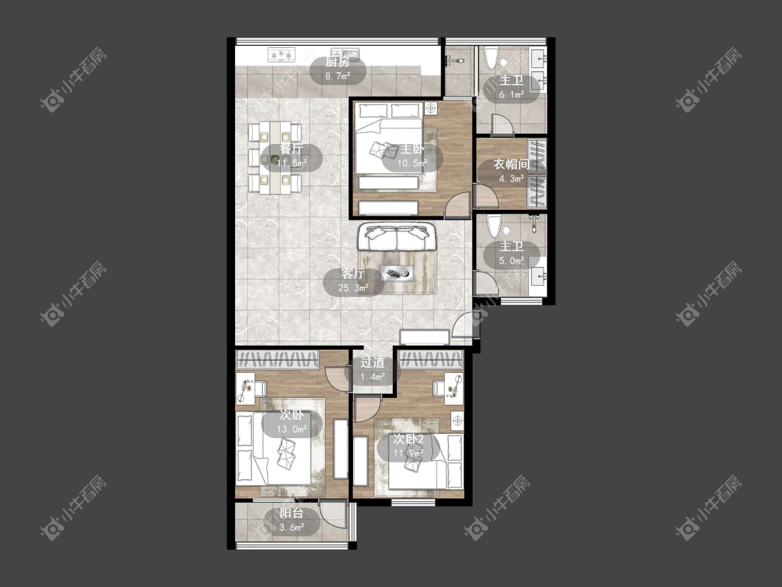 镇江大桥南苑在售二手房源户型图_小牛看房