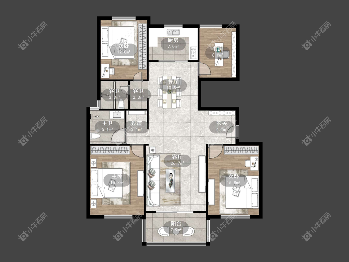 镇江滨河凤凰城在售二手房源户型图_小牛看房