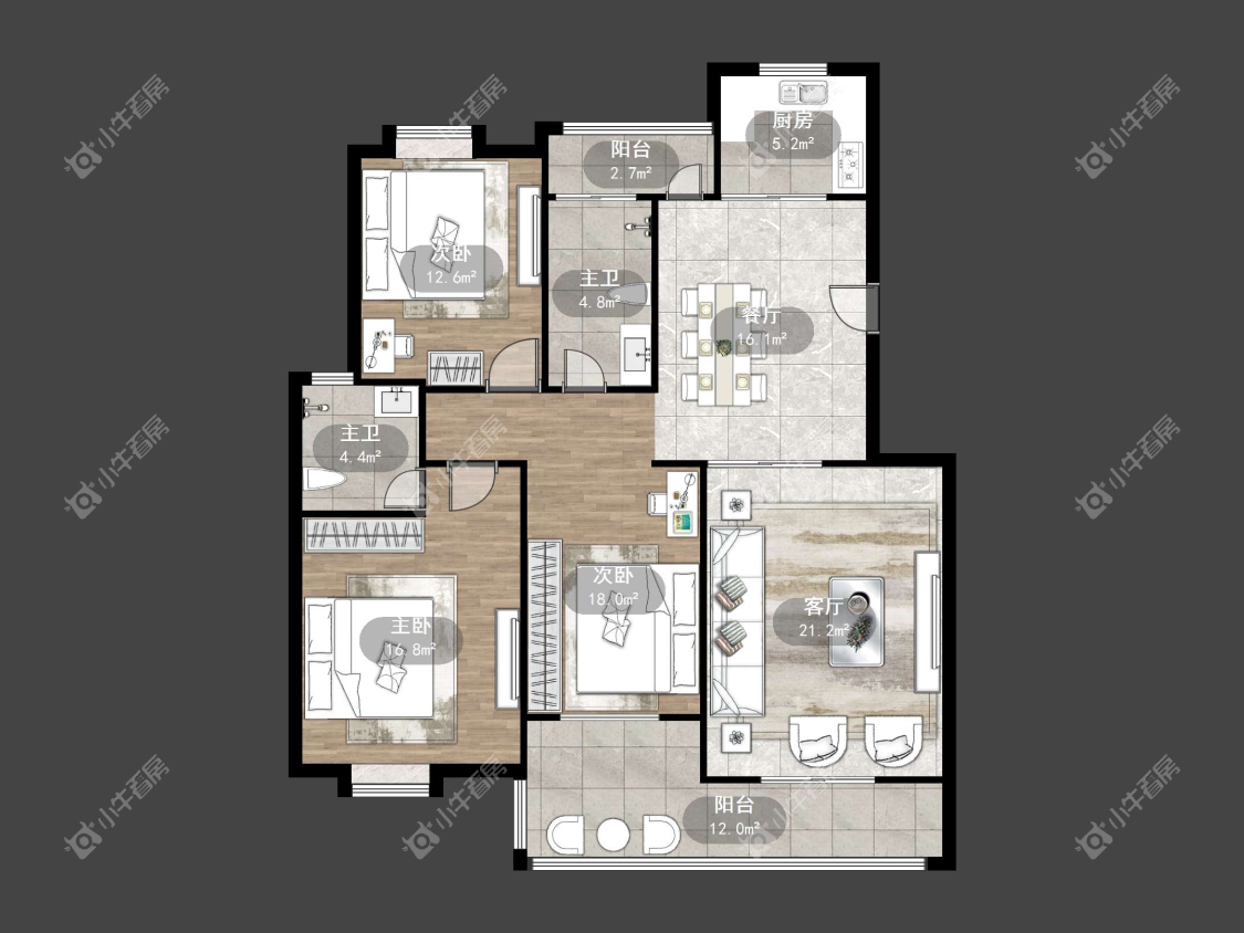 镇江华都锦城在售二手房源户型图_小牛看房
