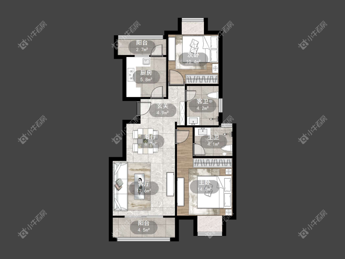 镇江美亚华悦在售二手房源户型图_小牛看房